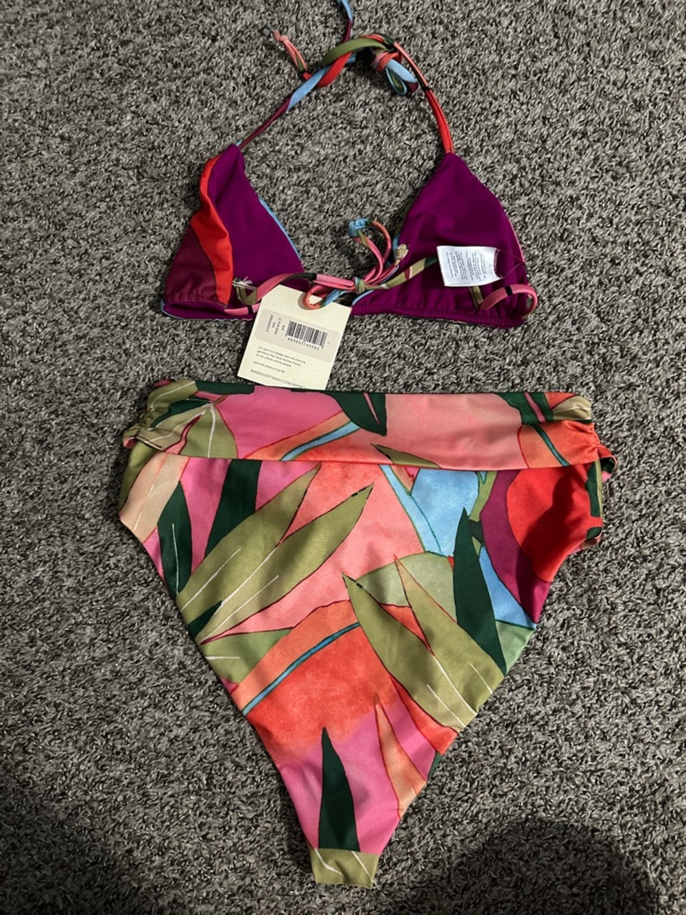 Mara Hoffman Multicolor Tropical Tie-Front Bikini Set - Picture 5 of 5